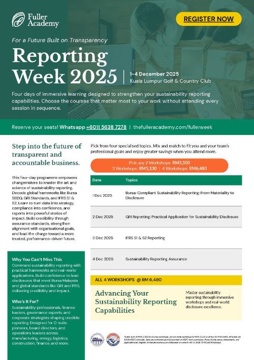 Analyst Reporting Week ESG & Sustainability Trainings, Workshops & Seminars - Fuller Academy